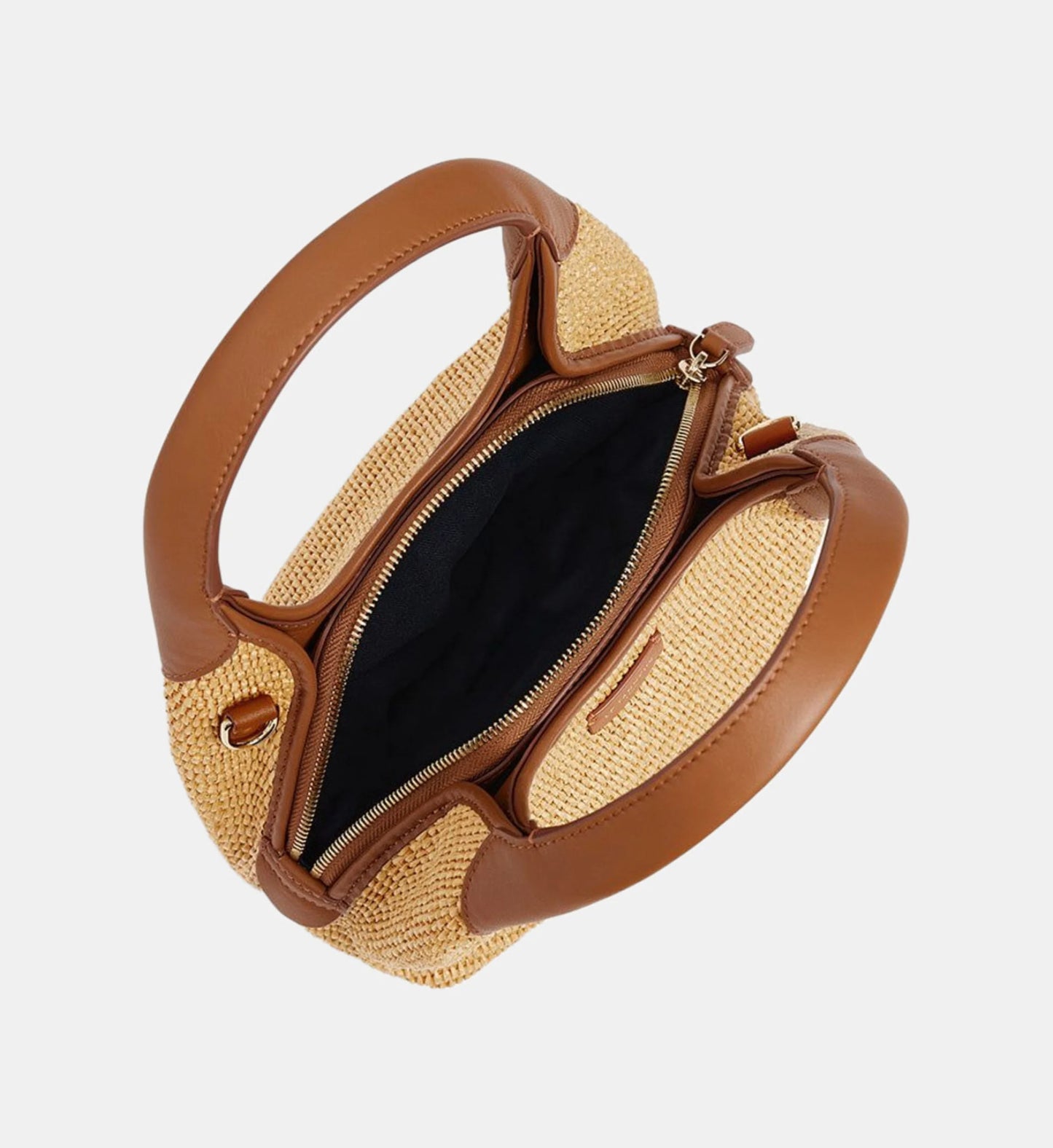 le Tanneur Juliette Sac Porte Main Mm Raphia et Cuir