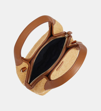 le Tanneur Juliette Sac Porte Main Mm Raphia et Cuir