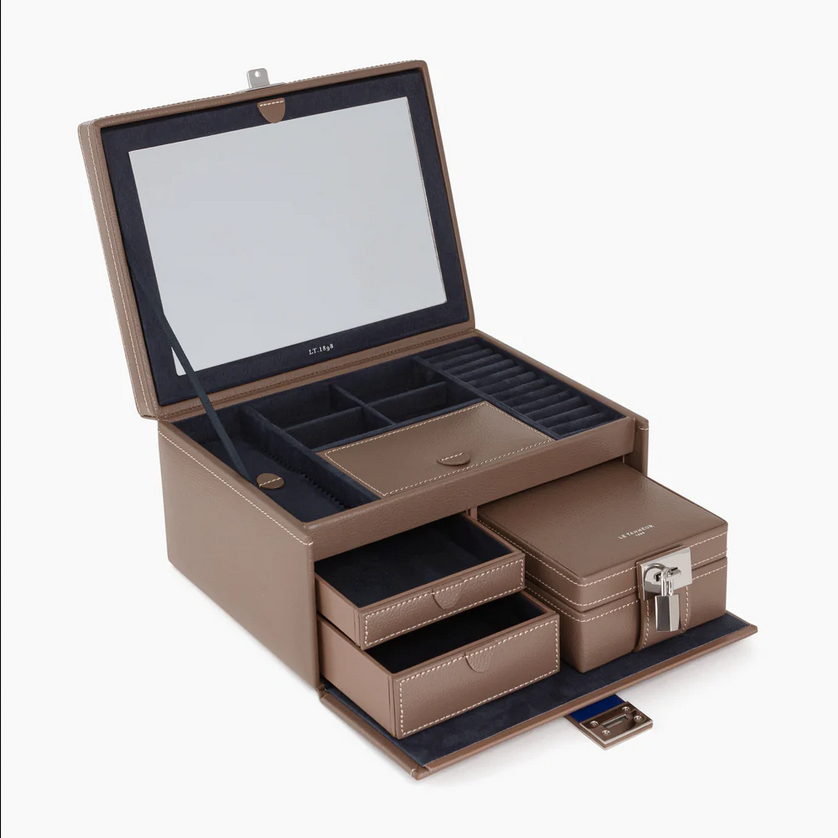 le Tanneur Tres Grande Boite a Bijoux en Cuir